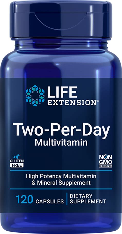 Two Per Day. Multivitamin Capsules, 120 capsules - Life Extension