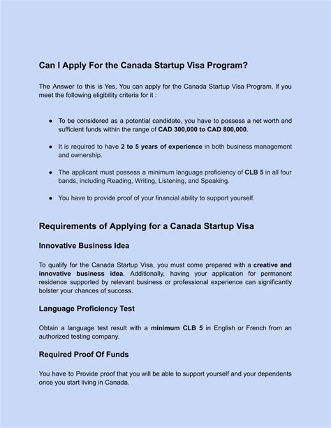 PPT A Comprehensive Guide To Canada Startup Visa Docx 2 PowerPoint