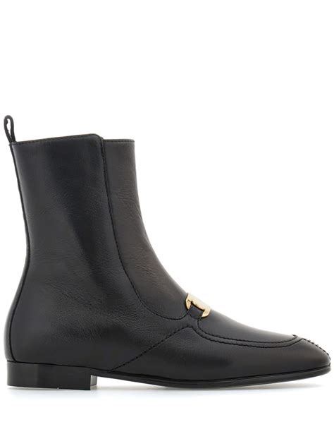 Ferragamo Vara Buckle Ankle Boots Black Farfetch Uk