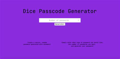 Dice Password Generator Devpost