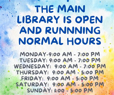 The Main Library Is Now Open Normal Hours Logan Hocking Public Library