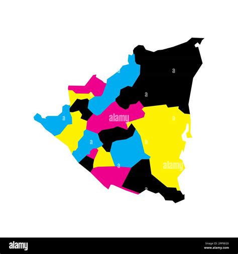 Nicaragua Political Map Of Administrative Divisions Departments And