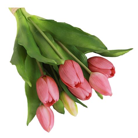 Ana Artificial Tulip Bundle With 7 Tulips Fake Tulip Bouquet For