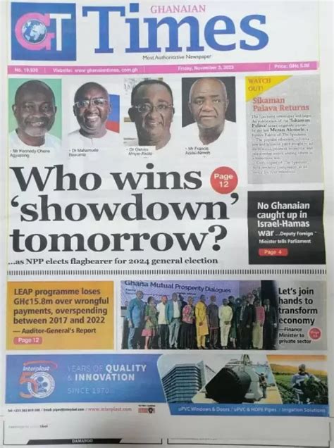 Newspaper headlines: Friday 3rd November 2023 - Adomonline.com