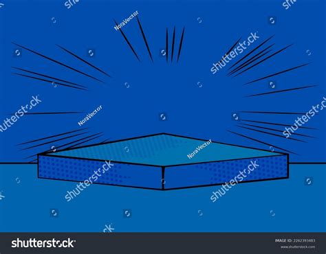 Comic Book Empty Blue Cylinder Stage Stock Vector Royalty Free