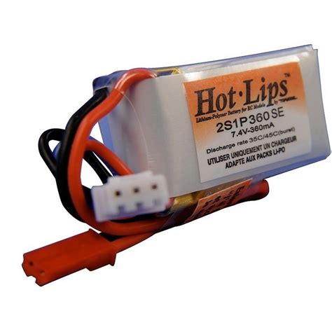 Baterías propulsión aviones RC HOT LIPS lipo 2S 7 4V 360mAh batería JST BEC plug FLASH RC
