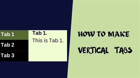 How To Create A Vertical Tab In Html Css And Javascript Youtube