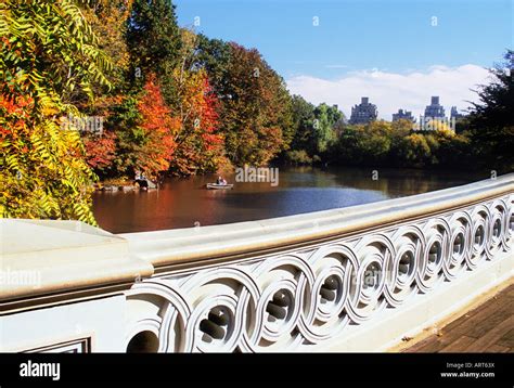 Bow Bridge New York City Central Park Lake And The Ramble In Autumn