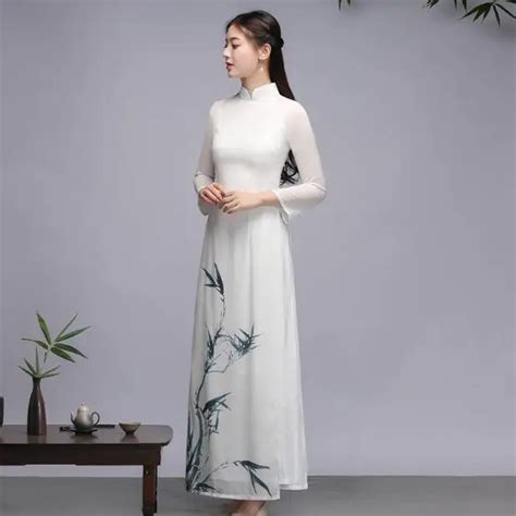 Традиционное вьетнамское аозай весеннее платье Cheongsam платья Qipao ...