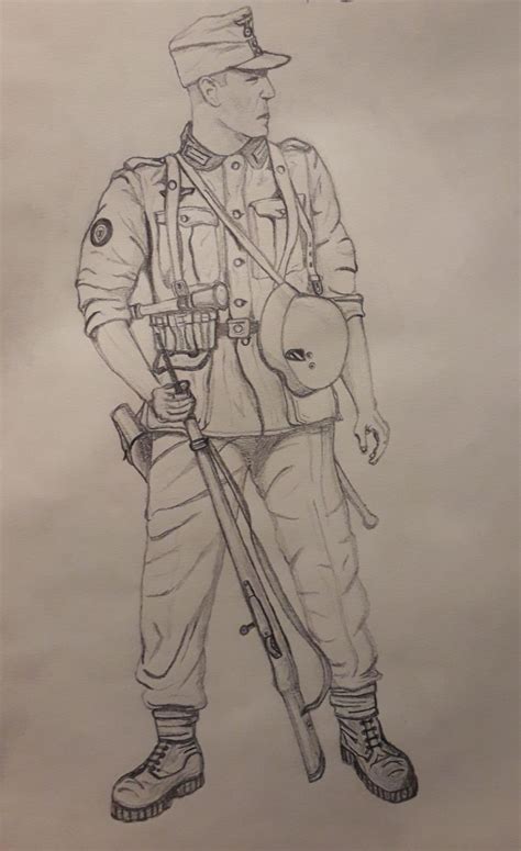 German WWII Soldier drawing NuttyRick77 | Soldier drawing, Drawings, Creative drawing