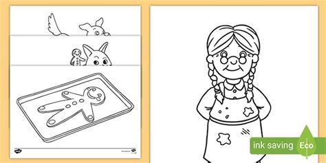 The Gingerbread Man Colouring Pages Teacher Made