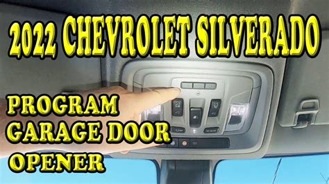 2022 Chevrolet Silverado Programming Garage Door Opener Youtube