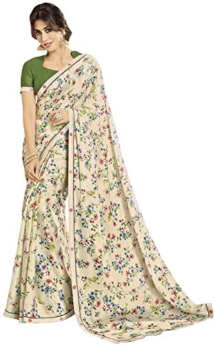 Buy Roop Kashish Georgette Sarees For Women Ladies Sarees With Blouse Material Floral