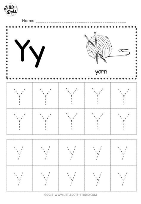 Free Letter Y Tracing Worksheets