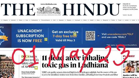 01 May 2023 The Hindu Newspaper Analysis Youtube