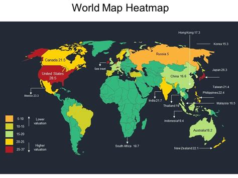 World map heatmap | Presentation Graphics | Presentation PowerPoint ...