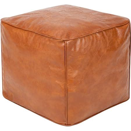 Amazon Riseon Unstuffed Boho Handmade Faux Leather Moroccan Pouf