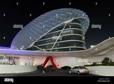 Yas Marina Hotel at night Stock Photo - Alamy