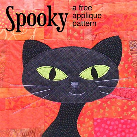 Spooky – a free cat applique pattern - Shiny Happy World