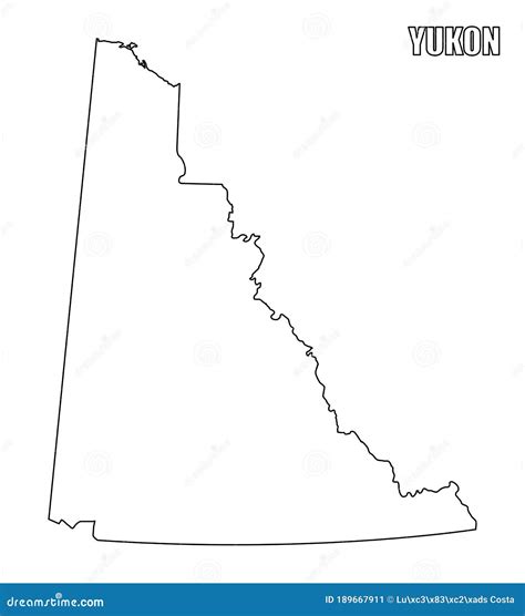 Yukon Territory Dark Silhouette Map Royalty-Free Stock Image