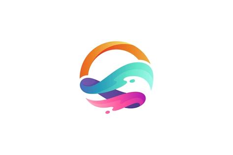 Design De Logotipo Moderno De Ondas Do Mar Vetor Premium