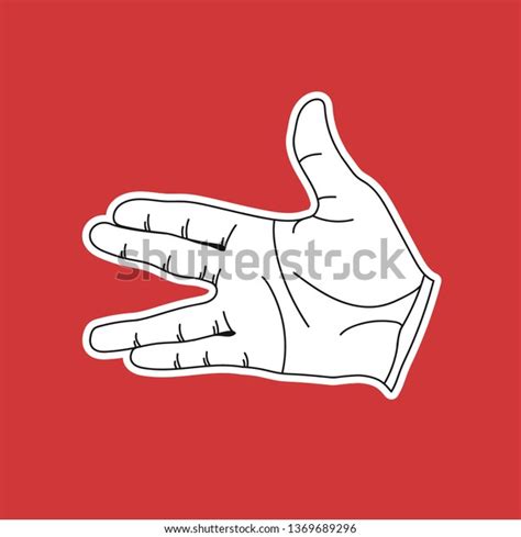 Vulcan Salute Hand Gesture Vector Line เวกเตอร์สต็อก ปลอดค่าลิขสิทธิ์