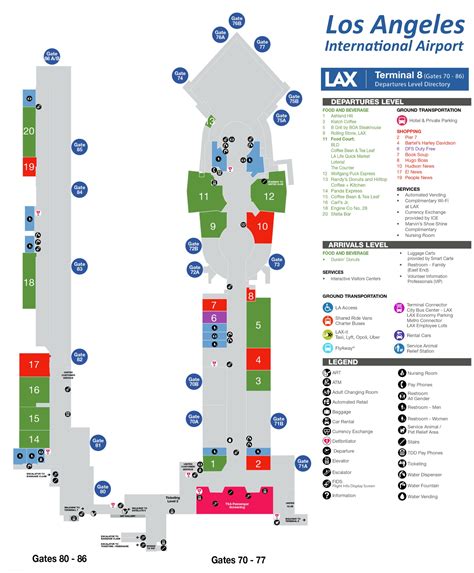 LAX Terminal 8 Map - Los Angeles International Airport Terminal 8 Map ...