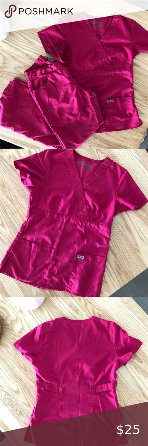 Greys Anatomy Hot Pink Scrub Set Pink Scrubs Clothes Design Hot Pink