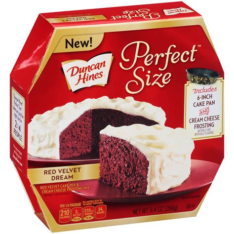 Duncan Hines Perfect Size Red Velvet Dream Cake Mix And Cream Cheese Frosting Mix 94 Oz Box