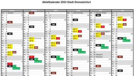 Kalender Mit Abfallterminen 2024 Der Stadt Drensteinfurt Liegt Vor