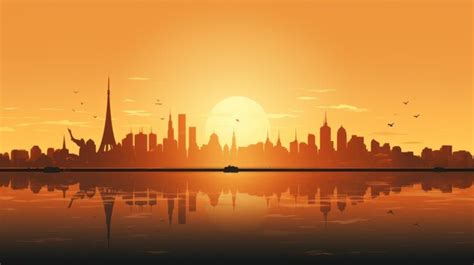 Premium Ai Image World Famous Landmark Silhouette Style With Row