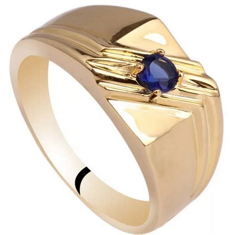 Blue Sapphire Mens Ring Handmade Sapphire Gemstone Ring Etsy India