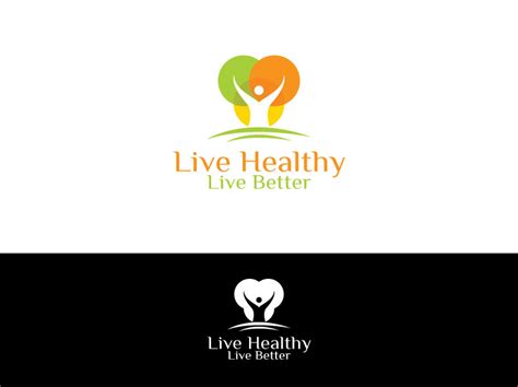 Modern Colorful Health Logo Design For Live Healthy Live Better Or