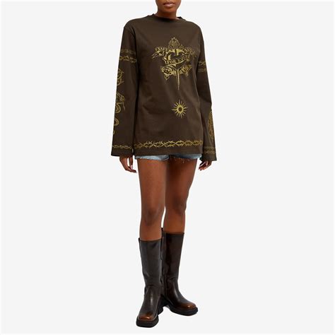 Jean Paul Gaultier Safe Sex Long Sleeve T Shirt Dark Brown End Ar