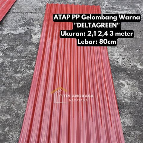 Jual Atap Gelombang Warna PP DELTAGREEN Merah Hijau Fiber Plastik