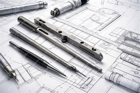 Premium Photo | Engineering tools on technical drawing