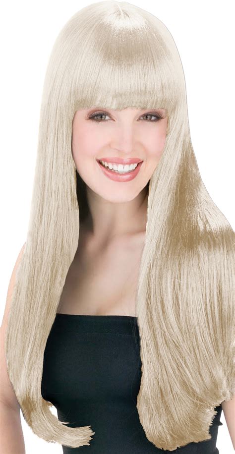 Long Glamour Wig Wfringe Black Blonde Brown