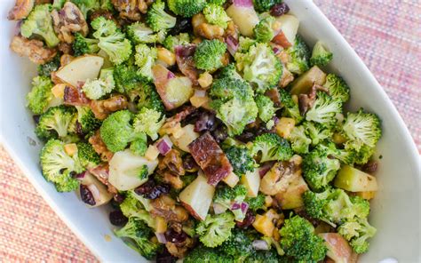 Broccoli Apple And Cheddar Salad With Candied Walnuts And Bacon