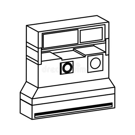 Retro Photographische Lokalisierte Ikone Der Sofortigen Kamera Vektor