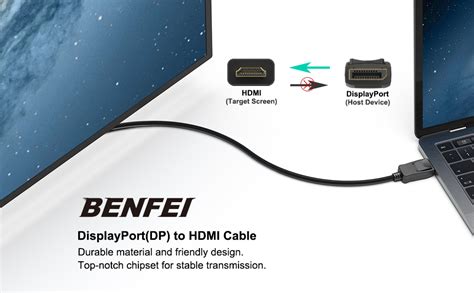 Benfei 4k Displayport To Hdmi 6 Feet Cable Uni Directional Dp 12