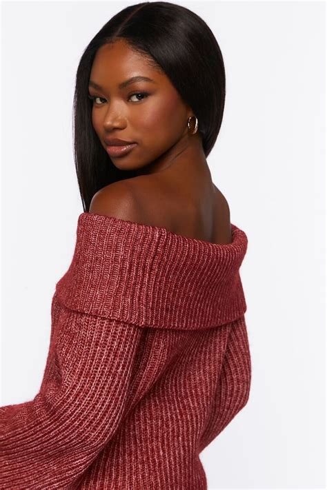 Off The Shoulder Foldover Sweater