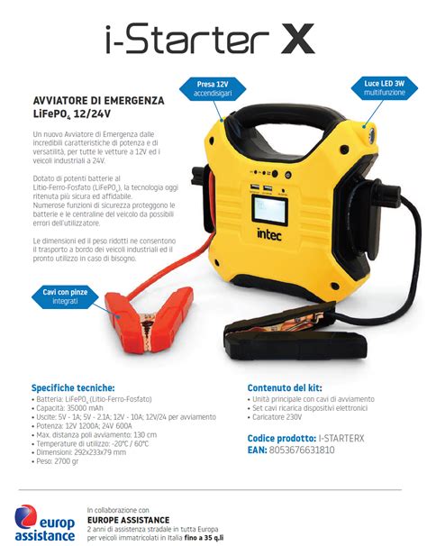 AVVIATORI BOOSTER AL LITIO 12VOLT E 24VOLT I STARTER X AVVIATORE DI