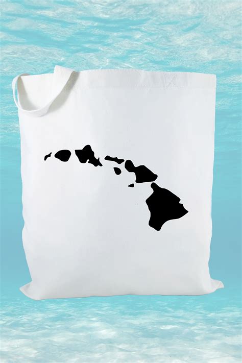 Hawaiian Islands Canvas Tote Bag Hawaii Tote Bag Beach Bag By