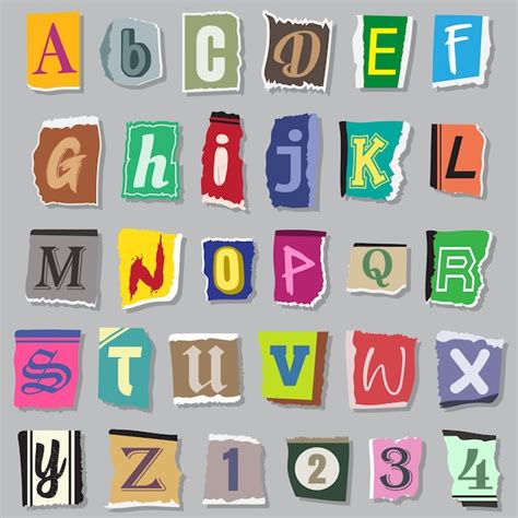 Premium Vector Collection Of Vintage Style Paper Letters Alphabet Letters Vector Illustration