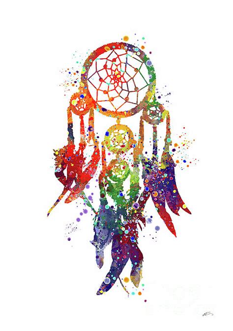 Dreamcatcher Print Rainbow Boho Poster Watercolor Dreamcatcher Poster