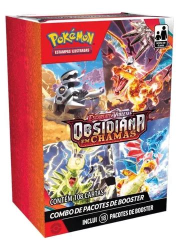 Pokémon Mini Display Obsidiana Em Chamas 18 Boosters Copag Frete grátis