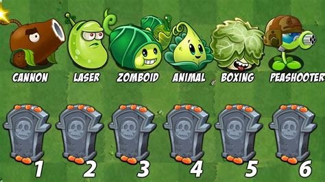 Pvz 2 Challenge How Many Plants Can Defeat 8 Gravestone Using Only 1