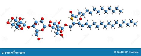 3D Image Of Globotriaosylceramide Skeletal Formula Stock Illustration