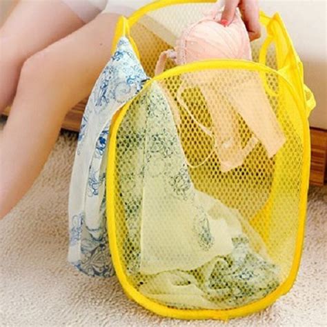 Laundry Bag Pop Up Mesh Washing Foldable Laundry Basket Bag Bin Hamper