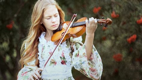 Wallpaper Blonde Girl Violin Music X Picture Image